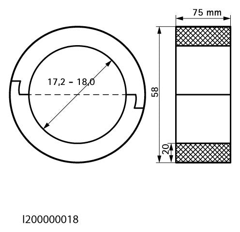 Walraven Kälterohrträger BISOFIX PIR20 17,2 - 18,0 mm L: 75mm -45/+105 C | I200000018