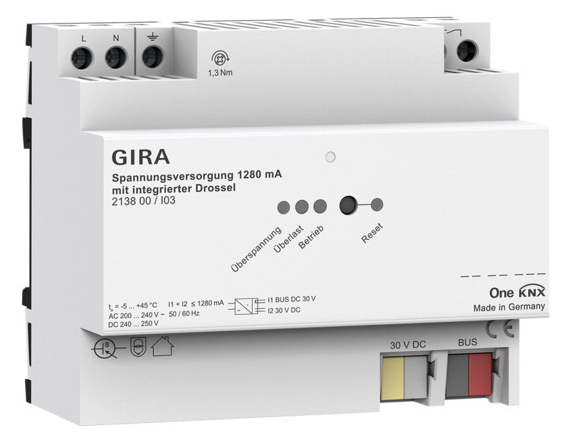 GIRA Spannungsversorgung KNX REG 6TE 213800 1280mA