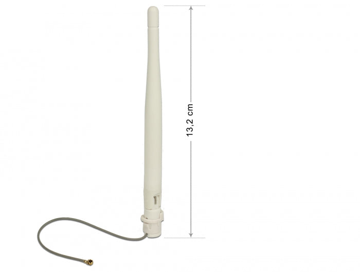 Delock WLAN 802.11 b/g/n Antenne I-PEX Inc., MHF® I Stecker 3 dBi omnidirektional 1.13 12 cm flexibel Clip weiß