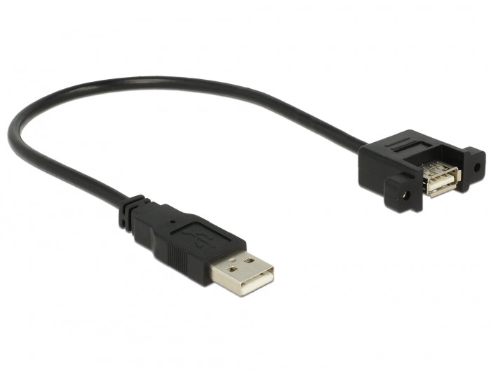 Delock Kabel USB 2.0 Typ-A Stecker > USB 2.0 Typ-A Buchse zum Einbau 0,25 m