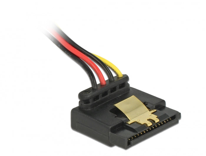 Delock Kabel SATA 15 Pin Strom Stecker mit Einrastfunktion > SATA 15 Pin Strom Buchse 2 x unten / 2 x oben 15 cm