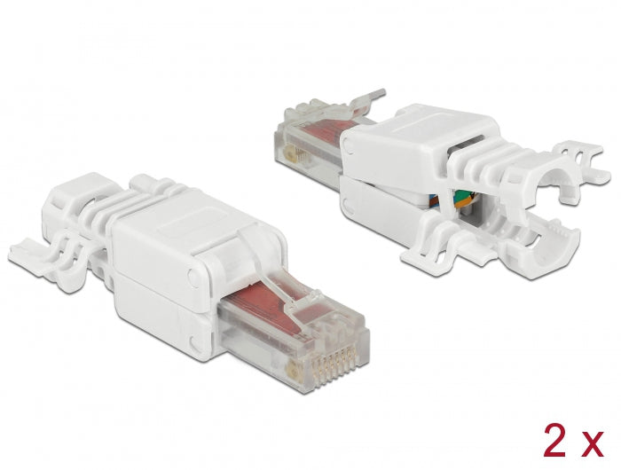 Delock RJ45 Stecker Cat.6 UTP werkzeugfrei 2 Stück