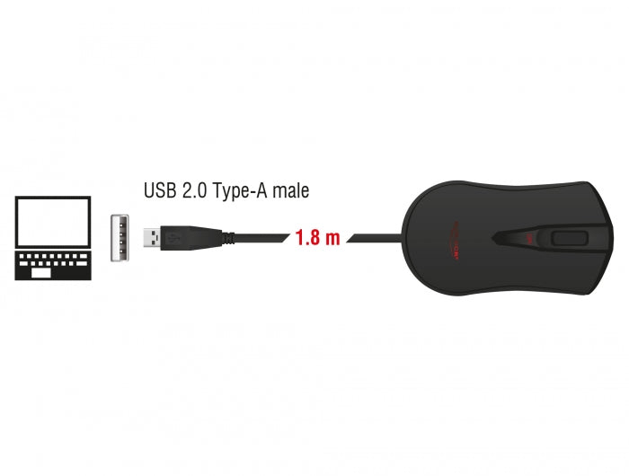 Delock Optische 4-Tasten USB Gaming Maus