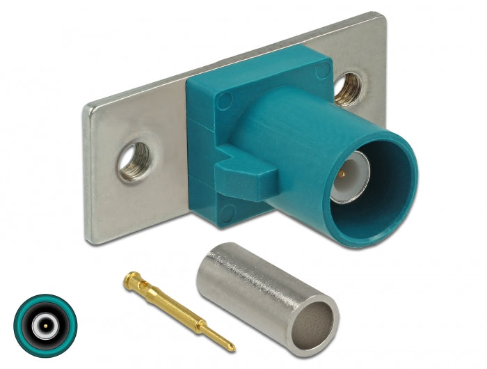 Delock FAKRA Z Stecker Federpin zum Crimpen 2 vorgestanzte Löcher