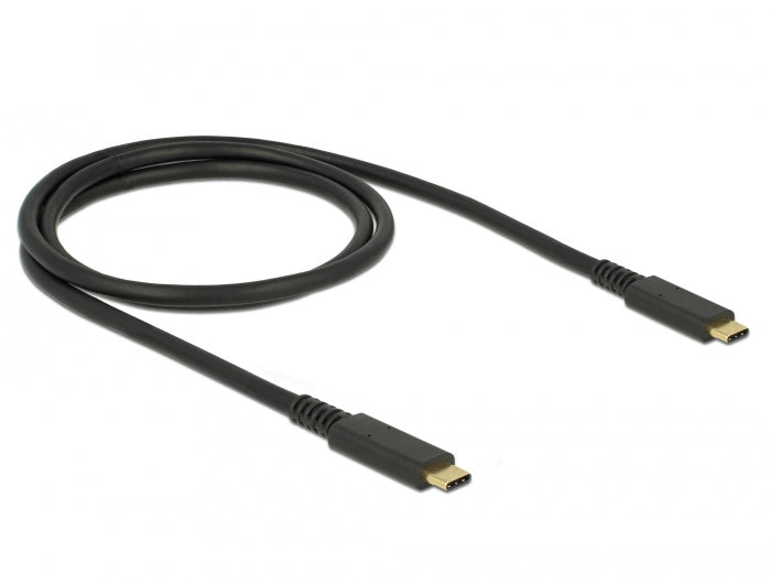 Delock USB 10 Gbps Kabel USB Type-C™ Stecker zu Stecker PD 3.0 60 W E-Marker 1 m koaxial