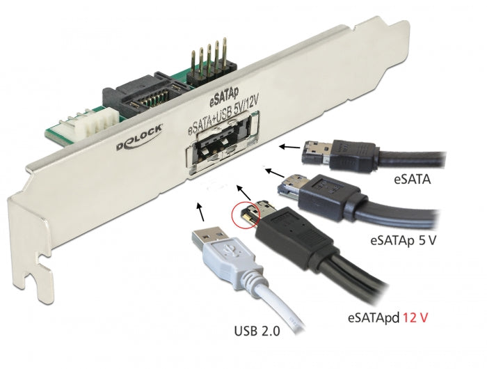 Delock Slotblech 1 x eSATApd 5 V / 12 V