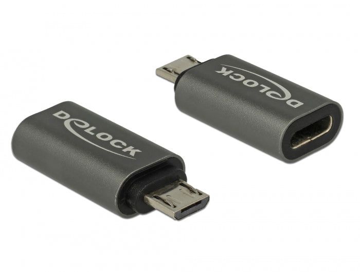 Delock Adapter USB 2.0 Micro-B Stecker zu USB Type-C™ 2.0 Buchse anthrazit