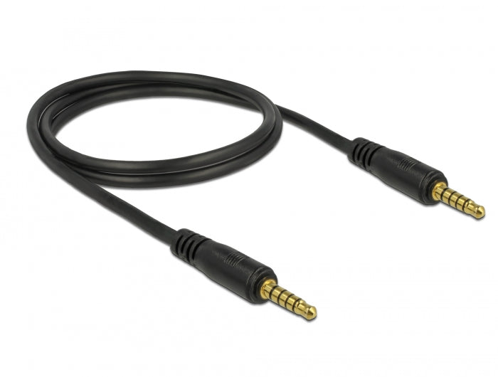 Delock Klinkenkabel 3,5 mm 5 Pin Stecker zu Stecker 1 m schwarz