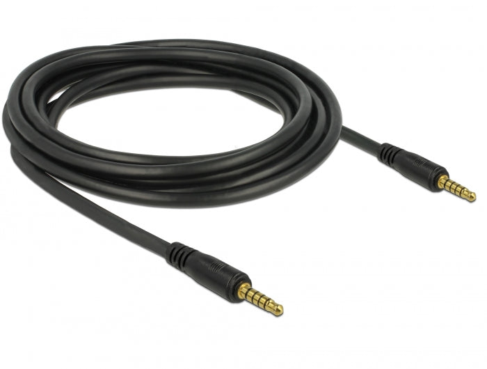 Delock Klinkenkabel 3,5 mm 5 Pin Stecker zu Stecker 3 m schwarz