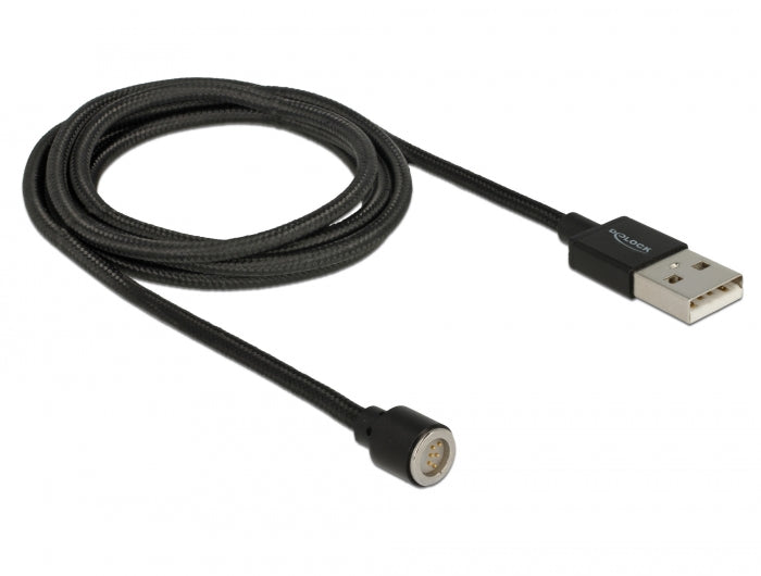 Delock Magnetisches USB Daten- und Ladekabel schwarz 1,1 m