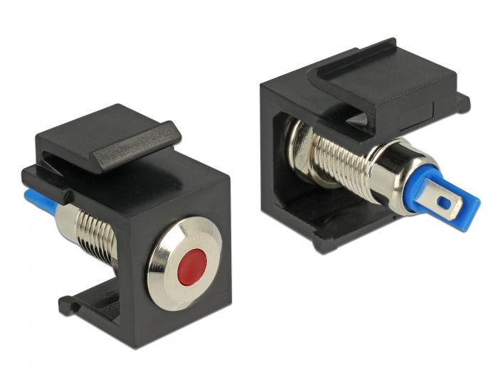 Delock Keystone LED rot 6 V flach, schwarz