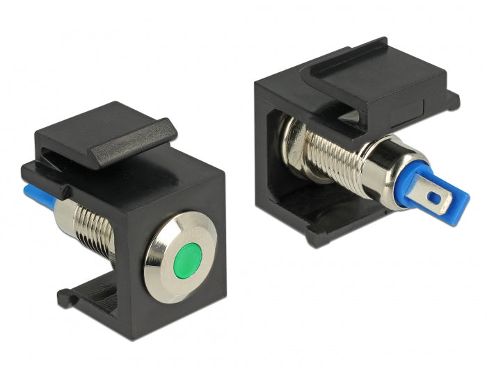Delock Keystone LED grün 6 V flach, schwarz
