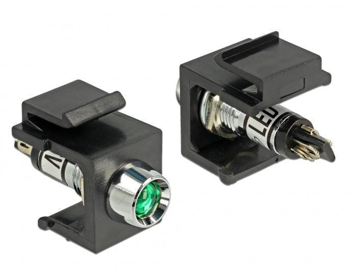 Delock Keystone LED grün 6 V, schwarz
