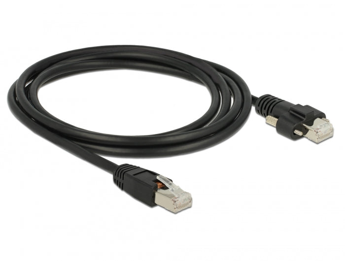 Delock GigE Kamera Kabel RJ45 Stecker zu RJ45 Stecker mit Schrauben Cat.6 S/FTP 2 m