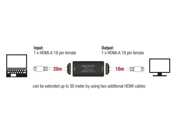 Delock Repeater HDMI 4K 60 Hz 30 m