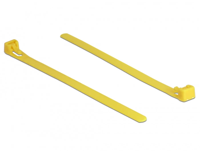 Delock Kabelbinder wiederverwendbar hitzebeständig L 150 x B 7,5 mm 100 Stück gelb