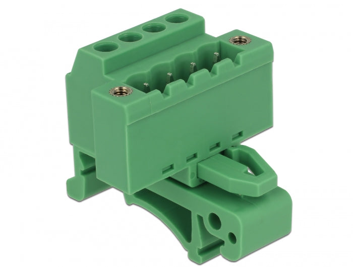 Delock Terminalblock Set für Hutschienen 4 Pin mit Schraubverriegelung