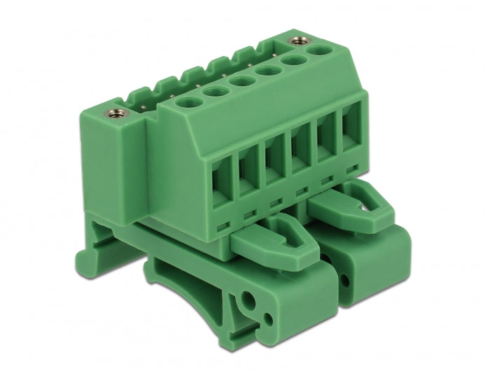 Delock Terminalblock Set für Hutschienen 6 Pin mit Schraubverriegelung