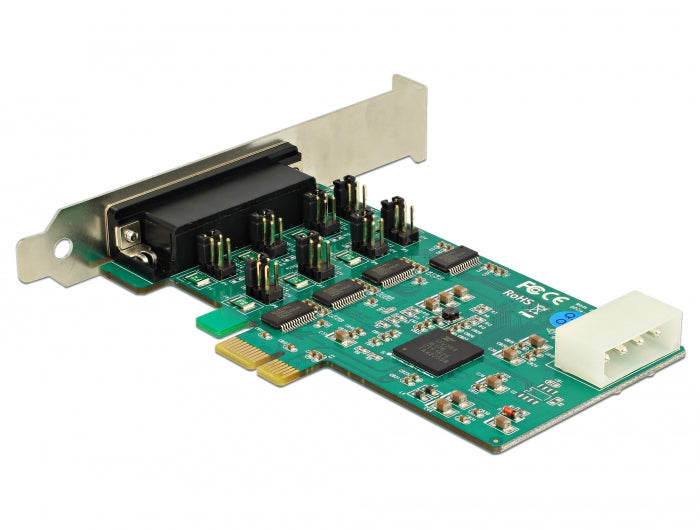 Delock PCI Express x1 Karte zu 4 x Seriell RS-232 High Speed 921K mit Spannungsversorgung