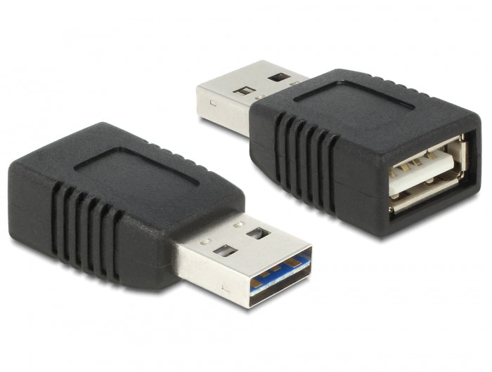 Delock Adapter EASY-USB 2.0-A Stecker zu USB 2.0-A Buchse nur Ladefunktion