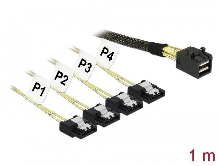 Delock Kabel Mini SAS HD SFF-8643 > 4 x SATA 7 Pin 1 m