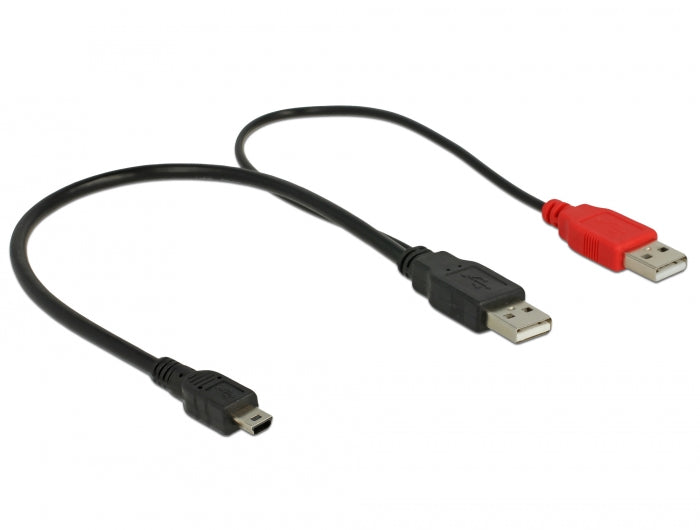 Delock Kabel 2 x USB 2.0-A Stecker > USB mini 5-pol