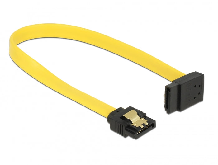 Delock SATA 6 Gb/s Kabel gerade auf oben gewinkelt 20 cm gelb