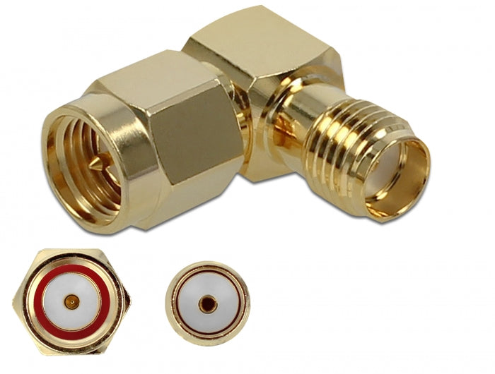 Delock Adapter SMA Stecker zu SMA Buchse 90° 10 GHz