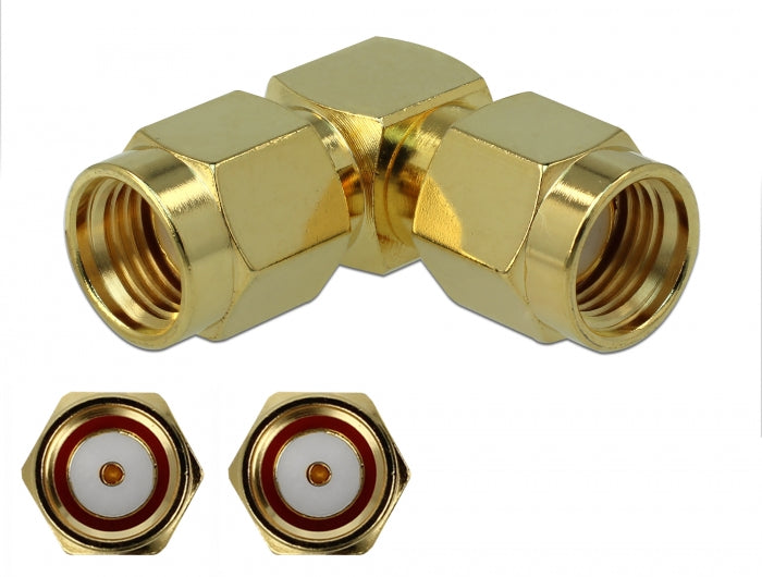 Delock Adapter RP-SMA Stecker zu RP-SMA Stecker 90° 3 GHz