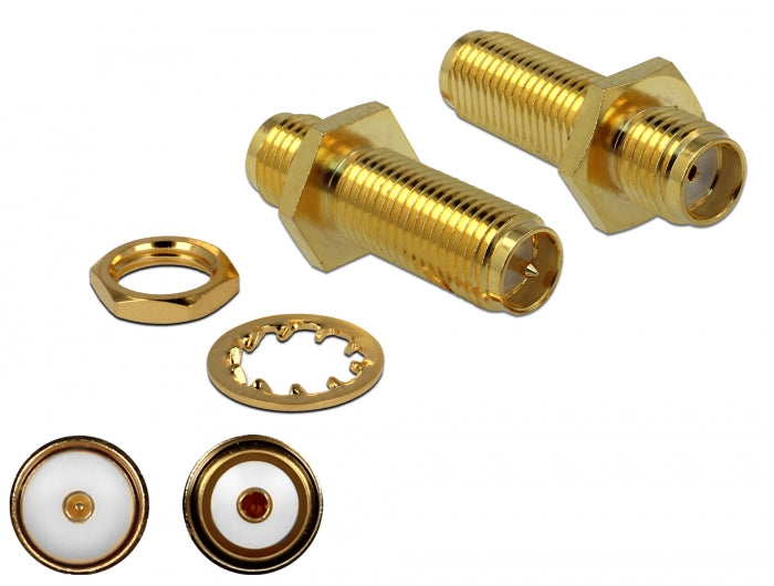 Delock Adapter SMA Buchse zu RP-SMA Buchse zum Einbau 3 GHz