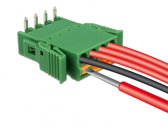 Delock Terminalblock Set für Platine 4 Pin 3,81 mm Rastermaß horizontal