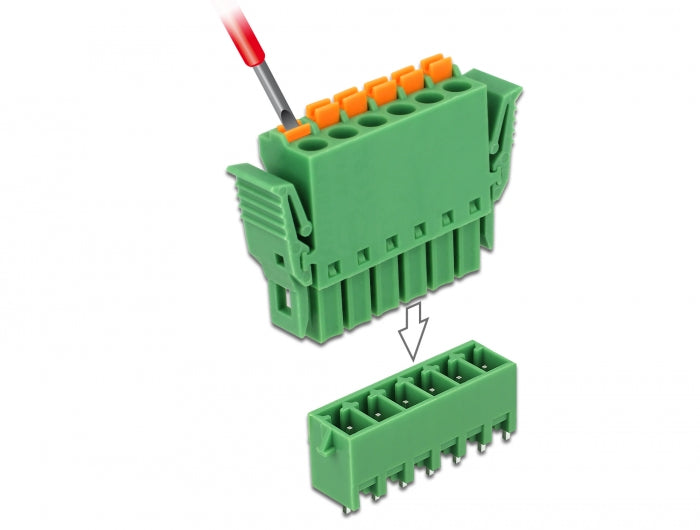 Delock Terminalblock Set für Platine 6 Pin 3,81 mm Rastermaß vertikal