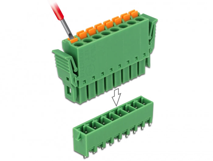 Delock Terminalblock Set für Platine 8 Pin 3,81 mm Rastermaß vertikal