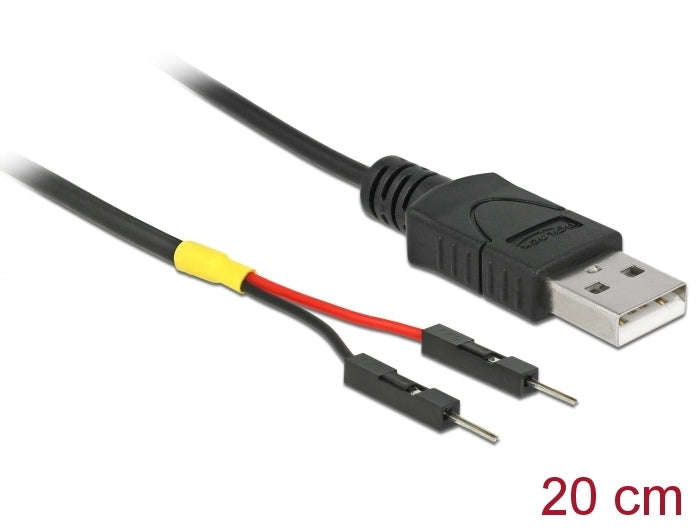 Delock USB Stromkabel Typ-A auf 2 x Pfostenstecker einzeln Strom 20 cm