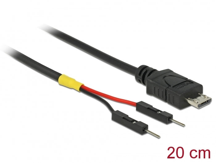 Delock USB Stromkabel Micro-B auf 2 x Pfostenstecker einzeln Strom 20 cm