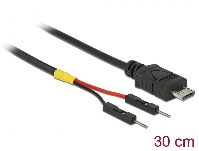 Delock USB Stromkabel Micro-B auf 2 x Pfostenstecker einzeln Strom 30 cm