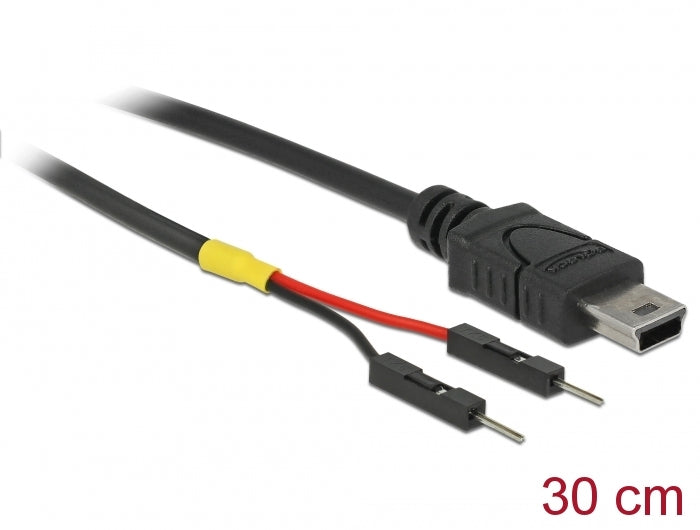 Delock USB Stromkabel Mini-B auf 2 x Pfostenstecker einzeln Strom 30 cm