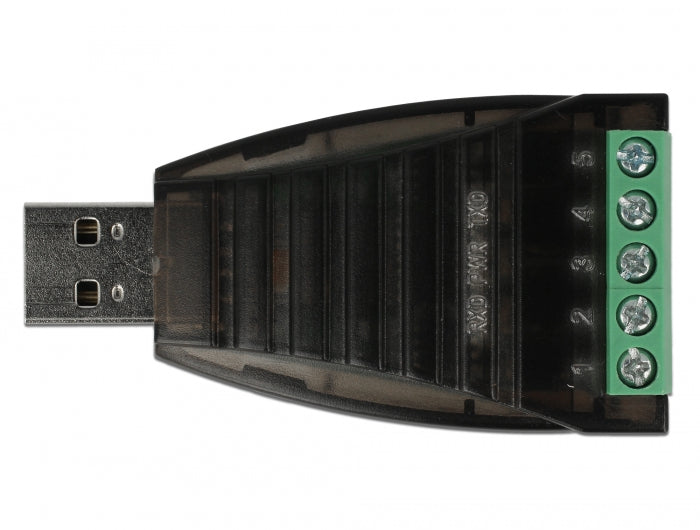 Delock Konverter USB Typ-A zu Seriell RS-422/485 Terminalblock mit Überspannungsschutz 600 W