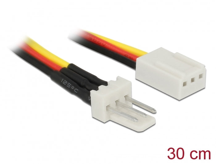 Delock Lüfter Stromkabel 3 Pin Stecker zu 3 Pin Buchse 30 cm