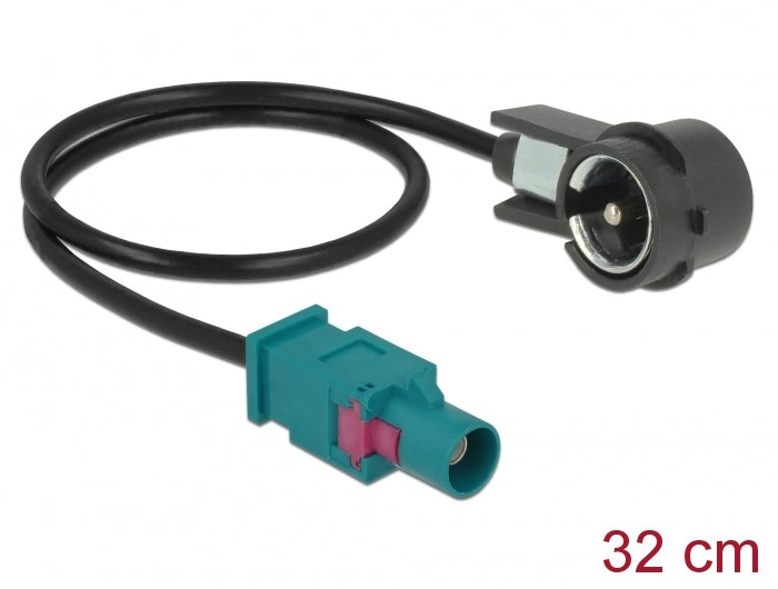 Delock Antennenkabel FAKRA Z Stecker > ISO Stecker RG-174 30 cm schwarz