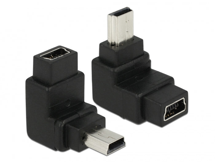 Delock Adapter USB-B mini 5 Pin Stecker zu Buchse 90°gewinkelt
