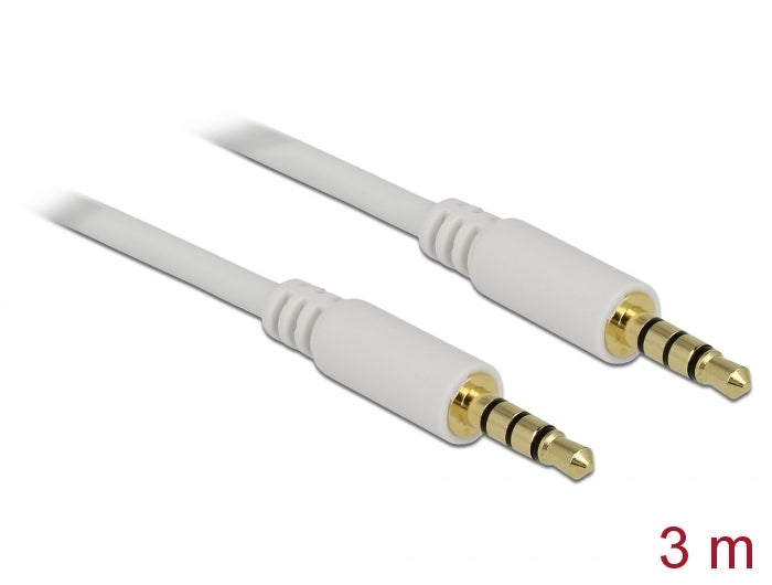 Delock Kabel Klinke 3,5 mm 4 Pin Stecker > Stecker 3 m