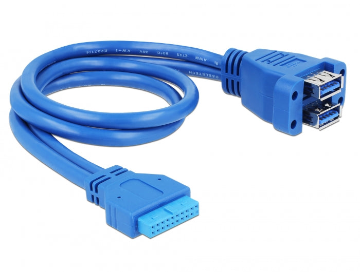 Delock Kabel USB 3.0 Pin Header Buchse zu 2 x USB 3.0-A Buchse übereinander