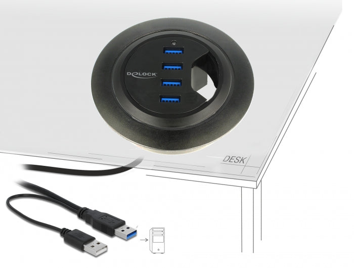 Delock Tisch-Hub 4 Port USB 5 Gbps