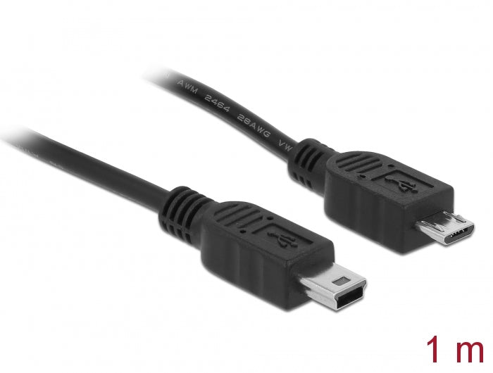 Delock Kabel USB 2.0 micro-B Stecker > USB mini Stecker 1 m