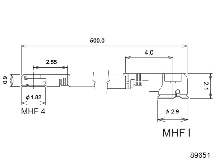 Delock Antennenkabel I-PEX Inc., MHF® I Stecker zu I-PEX Inc., MHF® 4L Stecker 1,13 50 cm