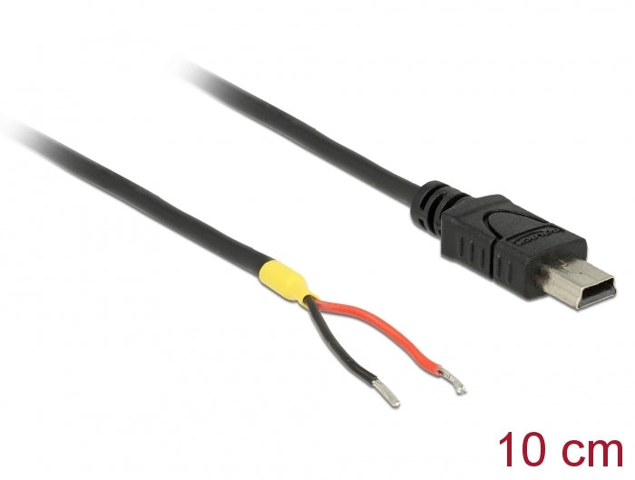Delock Kabel USB 2.0 Mini-B Stecker > 2 x offene Kabelenden Strom 10 cm Raspberry Pi