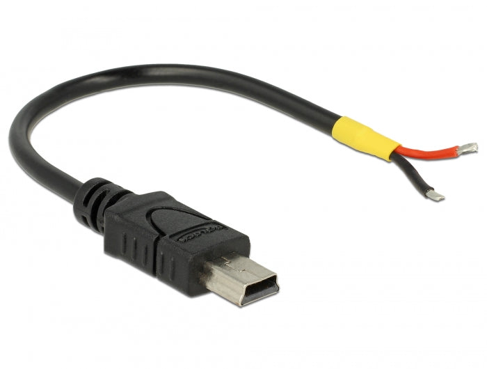Delock Kabel USB 2.0 Mini-B Stecker > 2 x offene Kabelenden Strom 10 cm Raspberry Pi