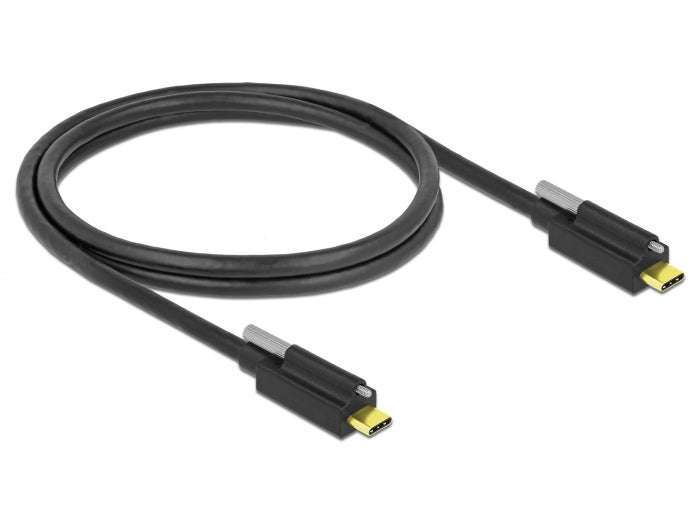 Delock USB 10 Gbps Kabel USB Type-C™ Stecker zu USB Type-C™ Stecker mit Schraube oben 1 m schwarz