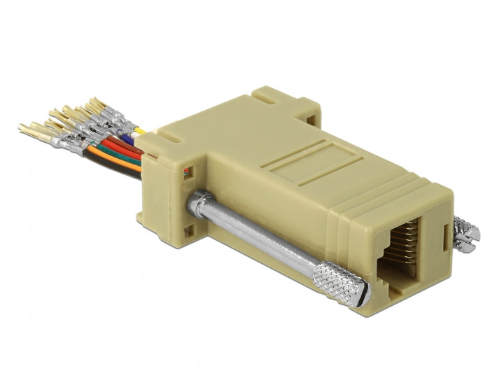 Delock D-Sub 9 Pin Buchse zu RJ45 Buchse Montagesatz grau